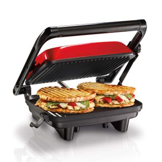Panini Press Gourmet Sandwich Maker with Locking Lid Red (25462Z)
