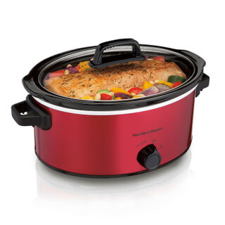 6 Quart Oval Slow Cooker, Red (33666FG)