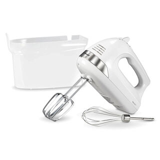 6 Speed Hand Mixer with Snap-On Case, White (62629)