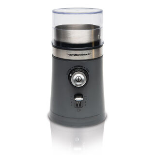The Custom Grind™ Coffee Grinder features a stainless steel grinding chamber.