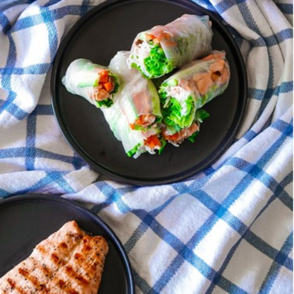 Recipe for Grilled Salmon Spring Rolls