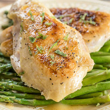 Recipe for Sous Vide Chicken with Asparagus and Brown Butter