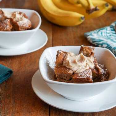 Recipe for Slow Cooker Bananas Foster Bread Pudding 