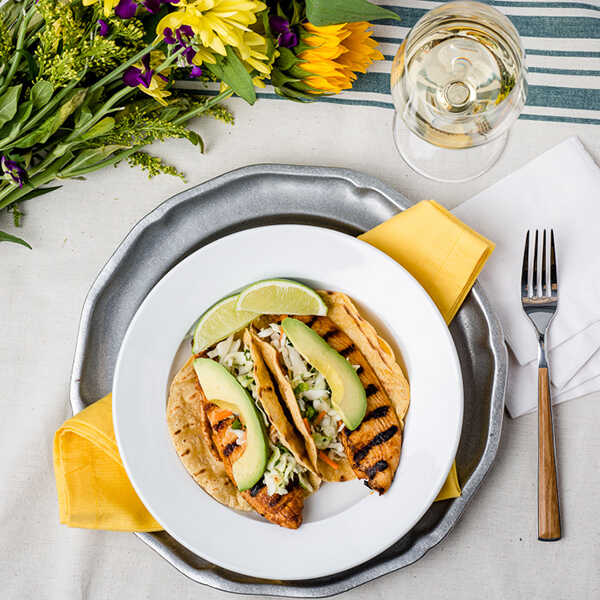 Recipe for Grilled Fish Tacos with Jalapeno Slaw