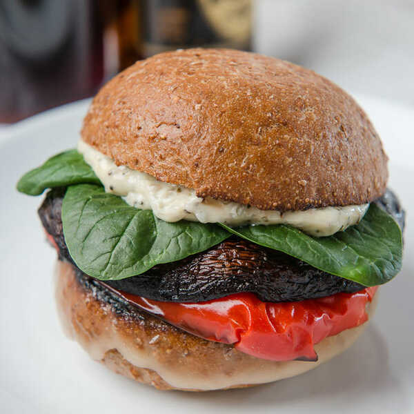 Recipe for Grilled Portobello and Peppers Sandwich