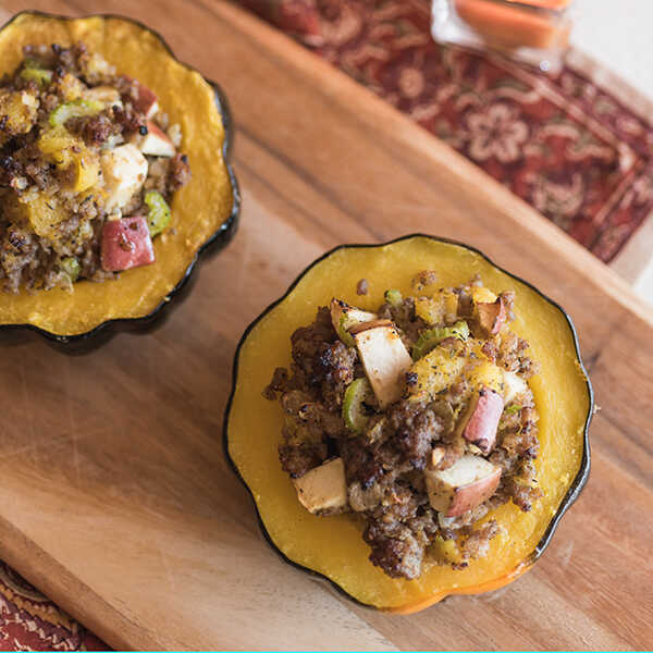 Recipe for Sausage and Apples Stuffed Acorn Squash