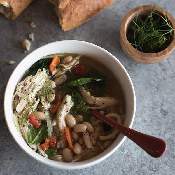 Recipe for Slow Cooker Chicken and Fennel Bean Soup