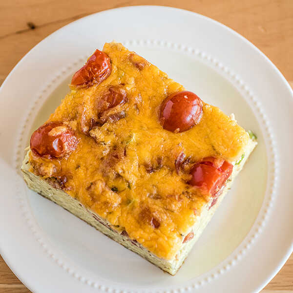 Recipe for Bacon Cheese and Tomato Breakfast Casserole