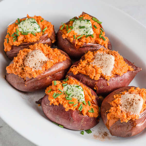 Recipe for Sweet or Savory Baked Sweet Potatoes