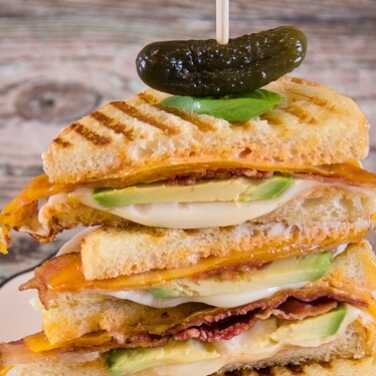 Recipe for Three Cheese Avocado and Bacon Panini