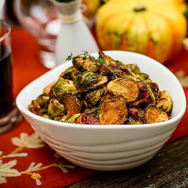Glazed Brussels Sprouts with Bacon