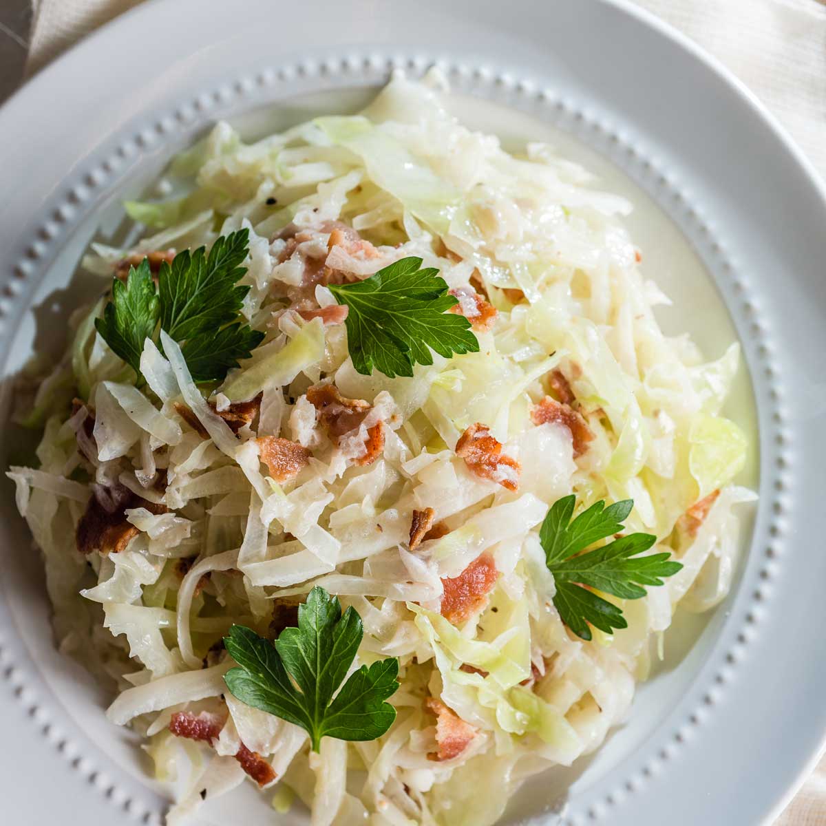 Creamed Cabbage with Bacon